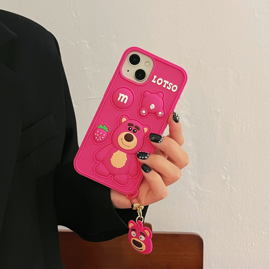 Ốp Điện Thoại Mềm Chống Rơi In Hình Gấu Dâu Hoạt Hình Cho iPhone 6 / 6S 7/8 7Plus / 8Plus / 6Plus 11/12 / XSMAX / XR