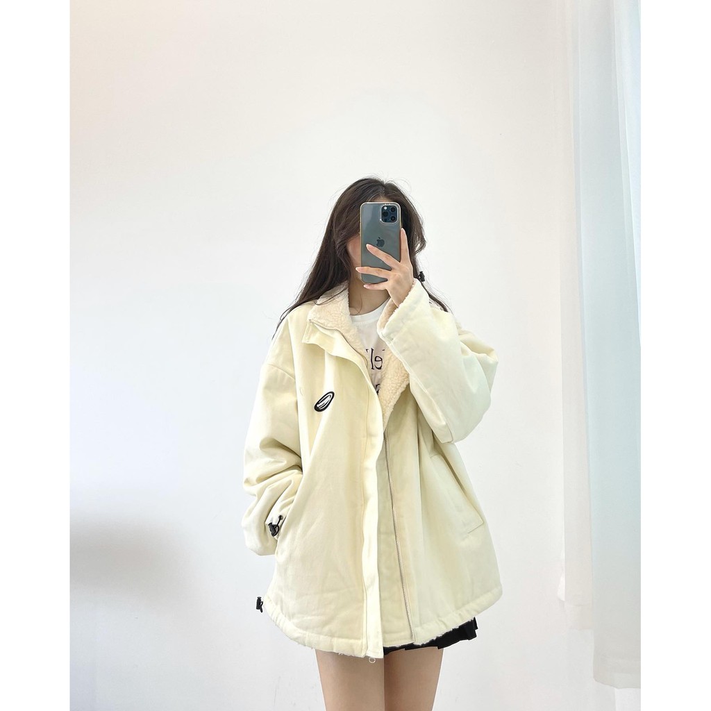 (FREESHIP) áo khoác kaki hai mặt lông dày dặn miho.house