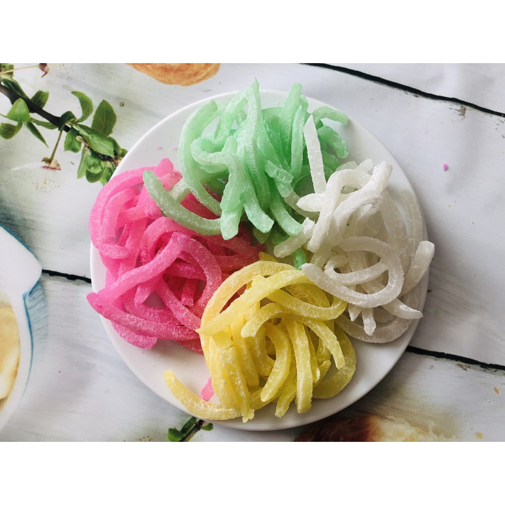 1kg mứt dừa non vị lá dứa đặc biệt