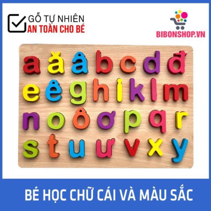 Bảng Chữ Cái Tiếng Việt Nổi In Thường Bằng Gỗ Hàng Việt Nam