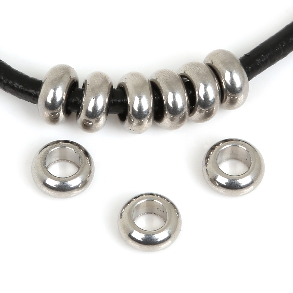 Hạt đệm tròn bóng bằng thép không gỉ dùng làm đồ trang sức phụ kiện thủ công