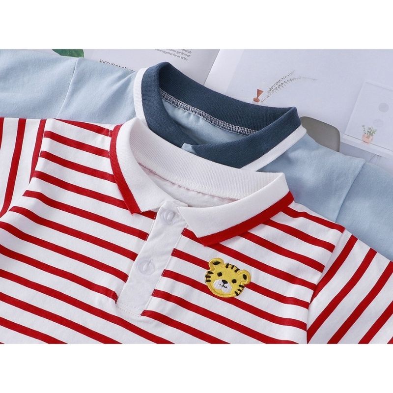 Áo polo cho bé thêu ngực hình thú hàng Quảng Châu cao cấp chất cotton siêu thoáng mát JIMADO E2.081.KEDO.120