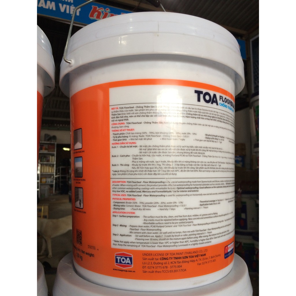 Chống thấm sân thượng TOA FloorSeal 4Kg