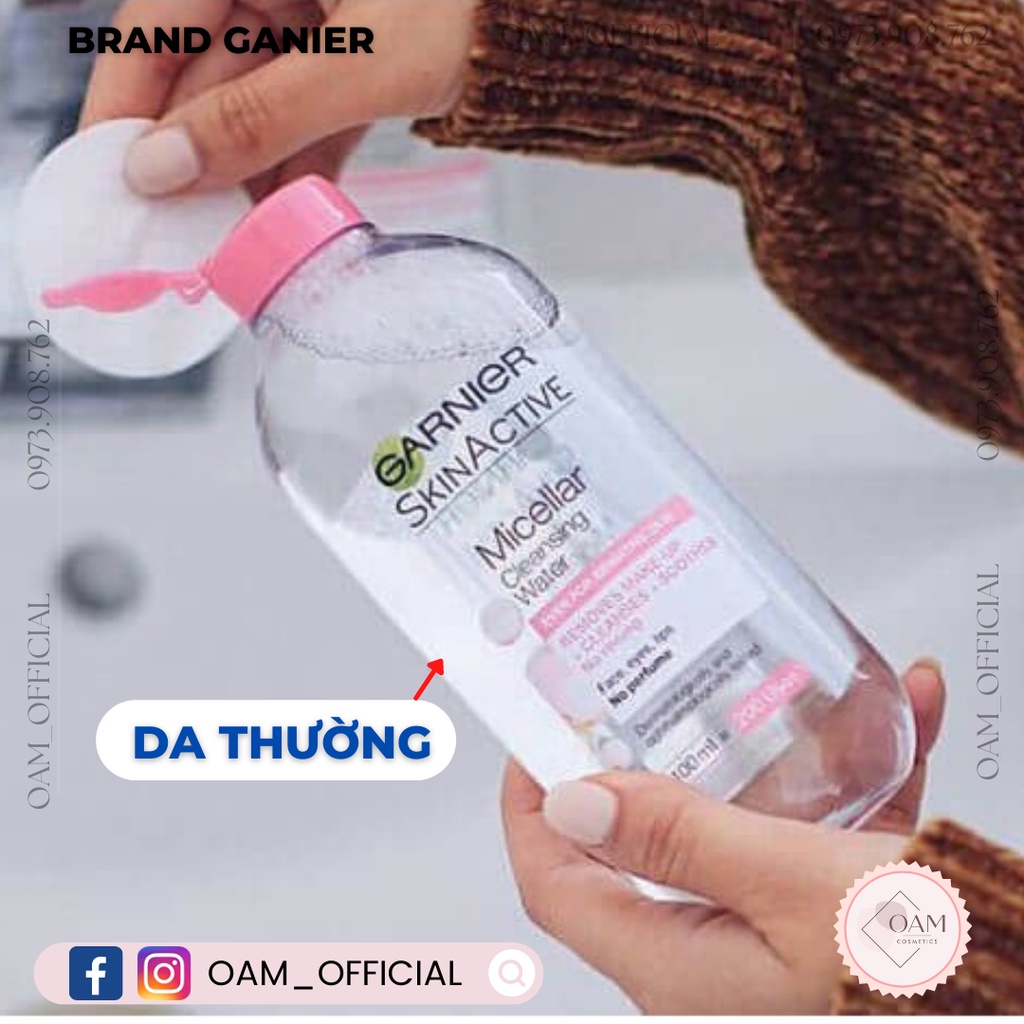 [Loại 400ml] Nước Tẩy Trang Micellar Garnier Hồng/ Vàng/ Xanh Skinactive Cleansing Water | BigBuy360 - bigbuy360.vn