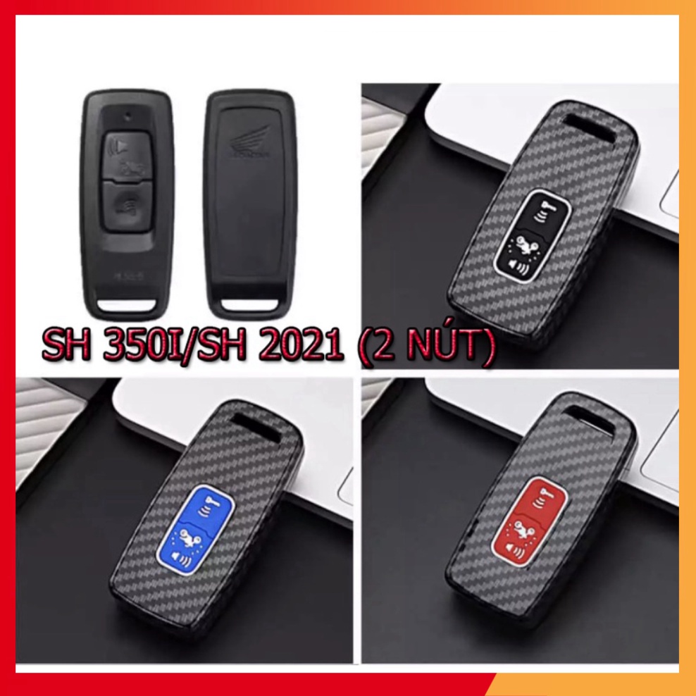 Bọc Chìa Khóa Smartkey SH 350i và SH 2021 ( 2 nút ) Ốp Carbon (ảnh tự chụp)