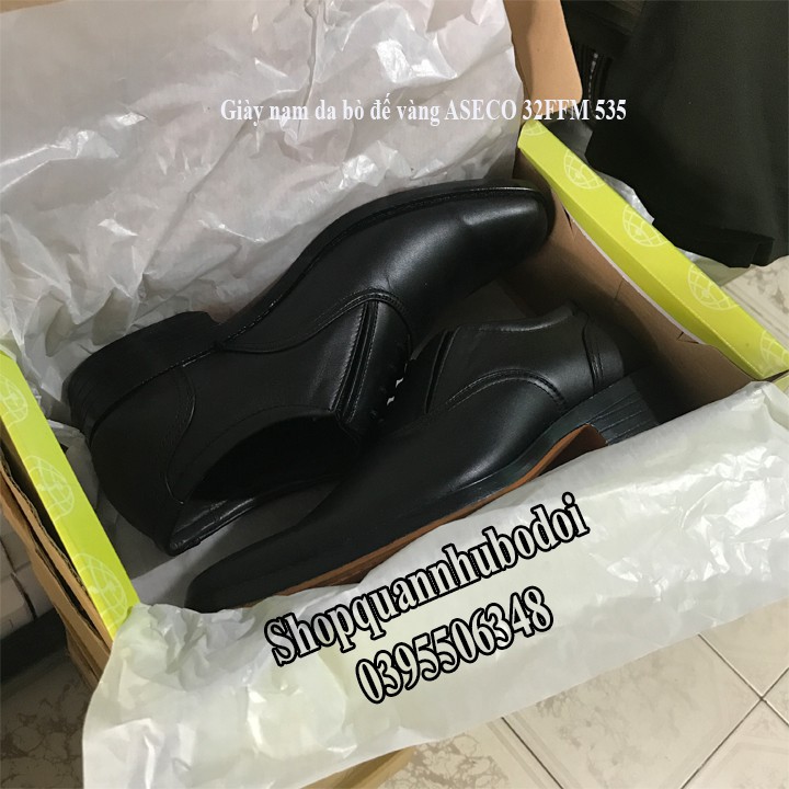Giày nam da bò đế vàng ASECO - 535