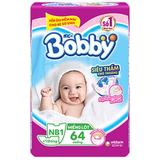 Bỉm Bobby miếng lót/tã dán size 64m, SS40, S56