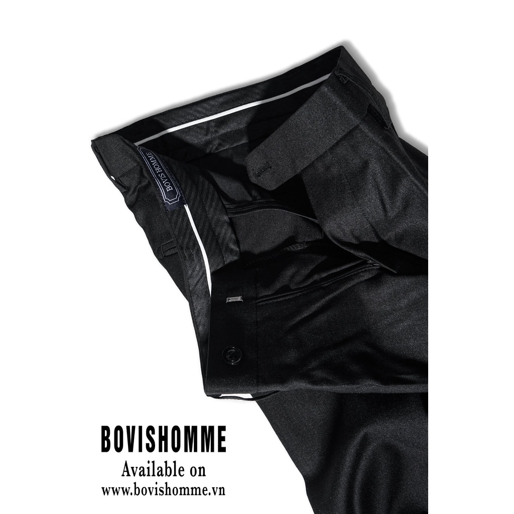Quần tây nam Bovis Homme, mã QT126, màu đen, form slim, chất liệu 95% cotton 5% spandex, mặt vải dày dặn, đứng form