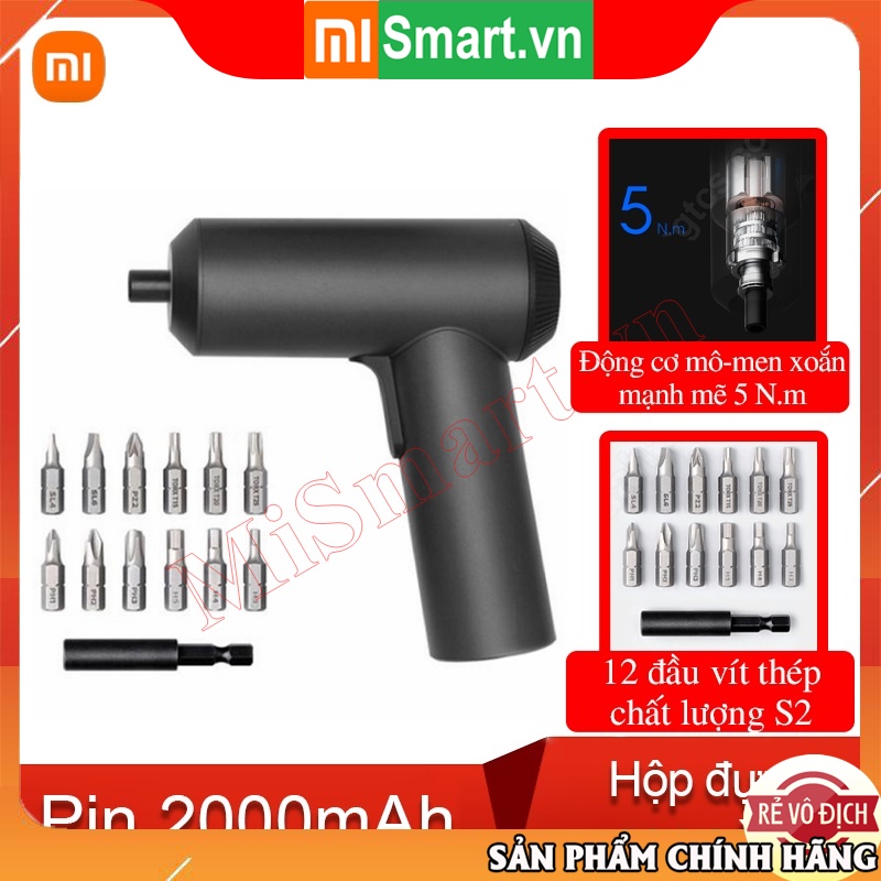 Máy Bắn Vít Không Dây Xiaomi Mijia S2-Bộ Tua Vít Điện Tử Với Trang Bị 12 Đầu Thép Chống Dỉ Đa Năng Cao Cấp Chính Hãng