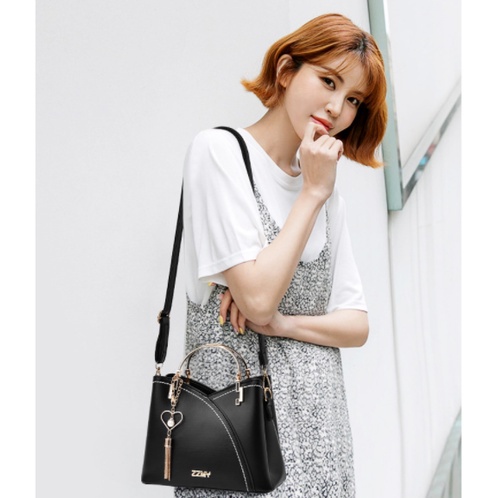 Hàng Có Sẵn QiDong beg Túi Đeo Chéo Vai Phối Màu Sắc Thời Trang Dành Cho Nữ