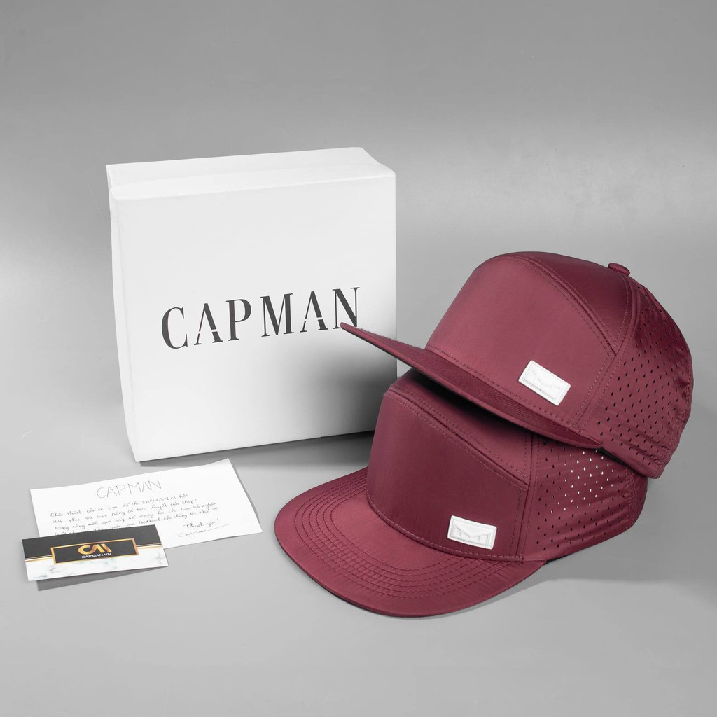 Mũ snapback chính hãng CAPMAN phom dáng hiphop vải dù trơn màu xanh dương CM63