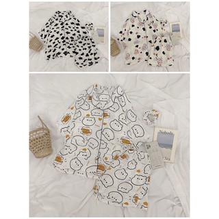 Bộ ngủ nữ lụa mango loại 1 siêu cute (ảnh thật/hàng có sẵn)