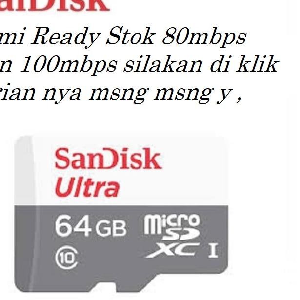Micro Sd 64gb 80mbps Class 10 Microsdxc Hiệu Sandisk Ultra