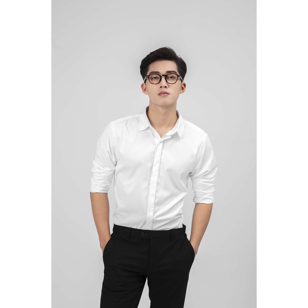 Áo sơ mi nam tay dài nam FEAER chất lụa thoáng, cao cấp Basic Long Sleeve )(i1 *
