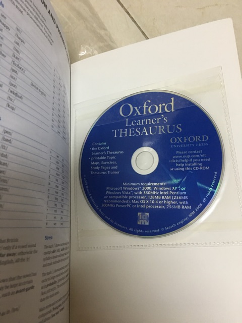 Từ điển: OXFORD LEARNER'S THESAURUS with CD Room (Phiên bản Anh - Anh)