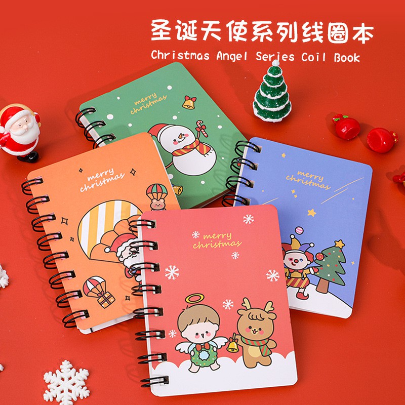 Sổ gáy lò xo cầm tay Noel nhiều hình 80 tờ