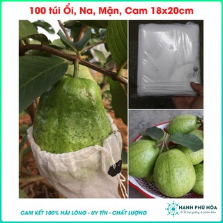 100 Túi Vải Lưới Bọc Ổi, Vú Sữa, Na, Bơ 18x20cm Siêu Bền -Chống Ruồi, Chim, Côn Trùng Hút Chích, Chịu Nắng Mưa Quanh Năm