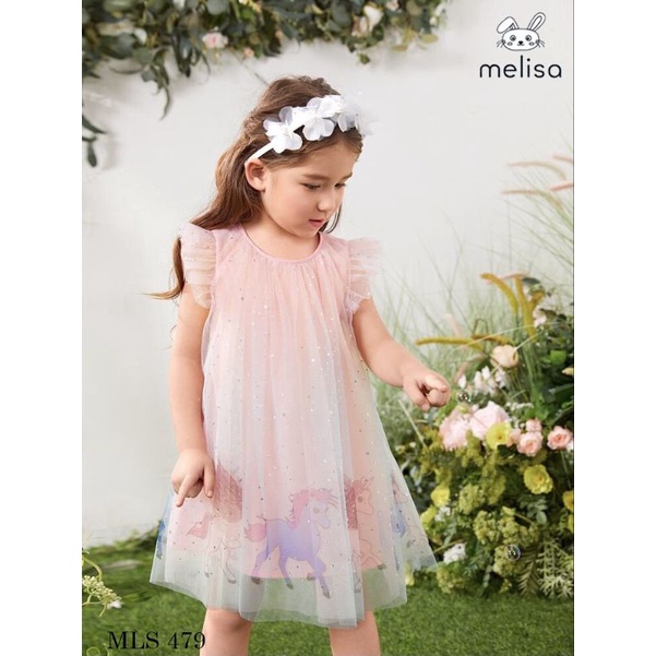 Đầm công chúa ngựa pony voan lưới đính ngôi sao bồng bềnh tiểu thư 1-10y