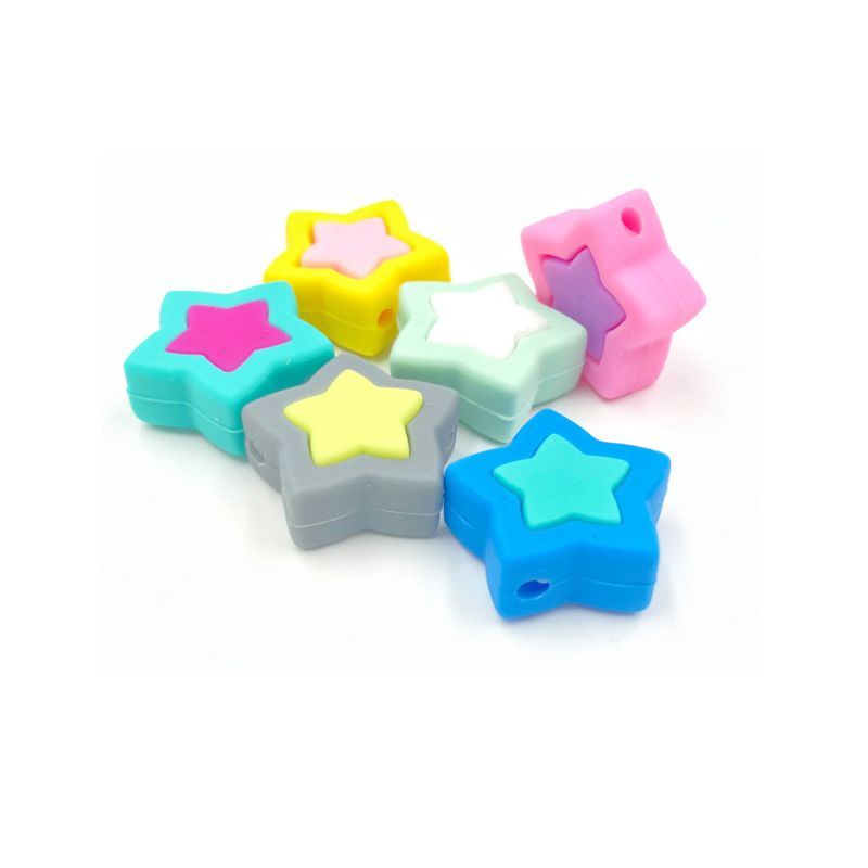 Đồ Chơi Ngậm Nướu Bằng Silicone Hình Ngôi Sao Năm Cánh Dành Cho Trẻ Em