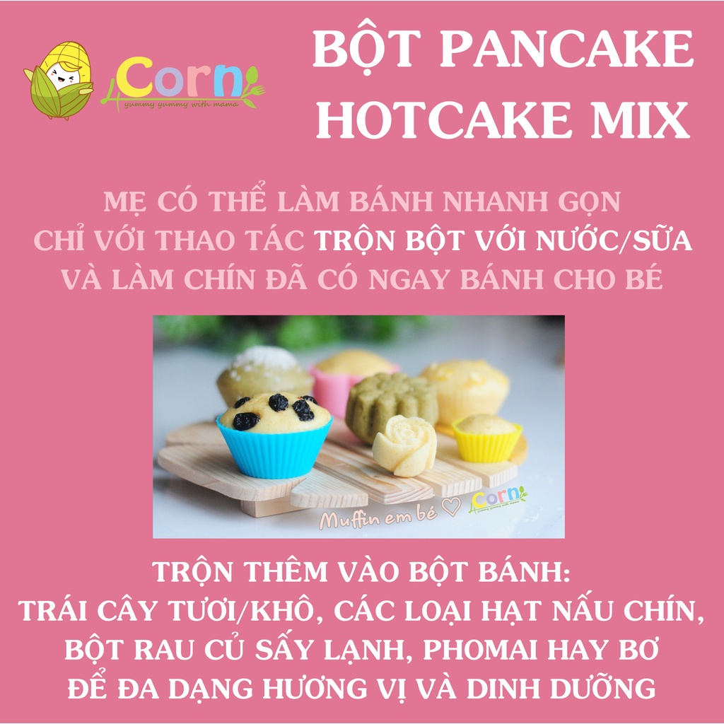 Bột làm bánh pancake/hotcake trộn sẵn Wakodo - Topvalu - Morinaga- Cho bé 9m+