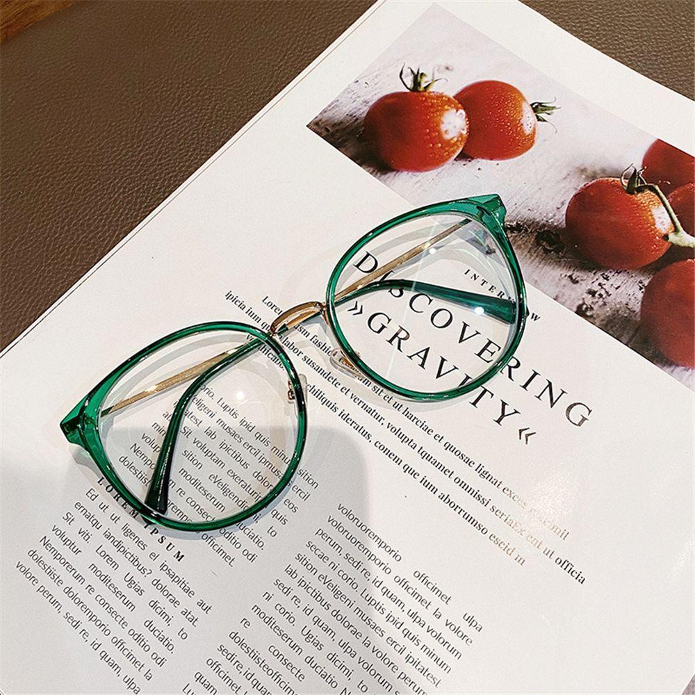 DIACHAVN Mắt Kính Gọng Tròn Trong Suốt Chống Ánh Sáng Xanh Phong Cách Vintage