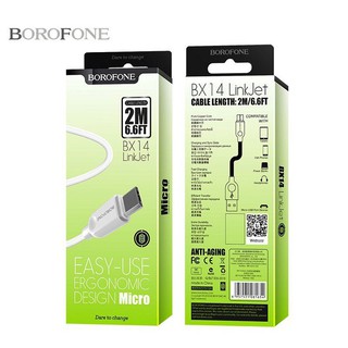 Cáp sạc BOROFONE BX14/MicroUsb/Type-C 2m