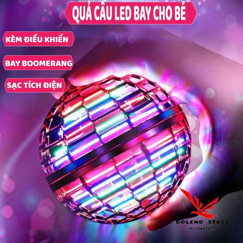 Bóng Bay UFO Quả Cầu Ma Thuật Phát Sáng Lơ Lửng Có Đèn Nhấp Nháy Nhiều Màu Sắc