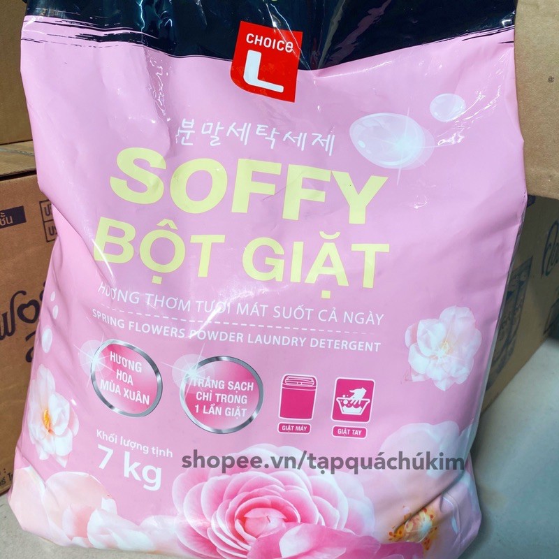 Bột giặt SOFFY Hàn Quốc hương hoa xuân 7KG không bị vón cục