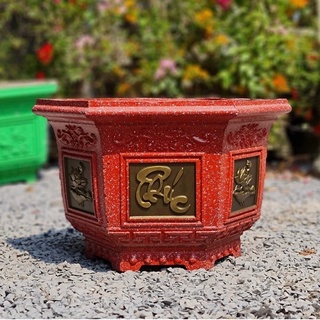 Khuôn chậu lục giác 45cm hàng Việt khuôn dày dặn,mẫu hoa văn đa dạng
