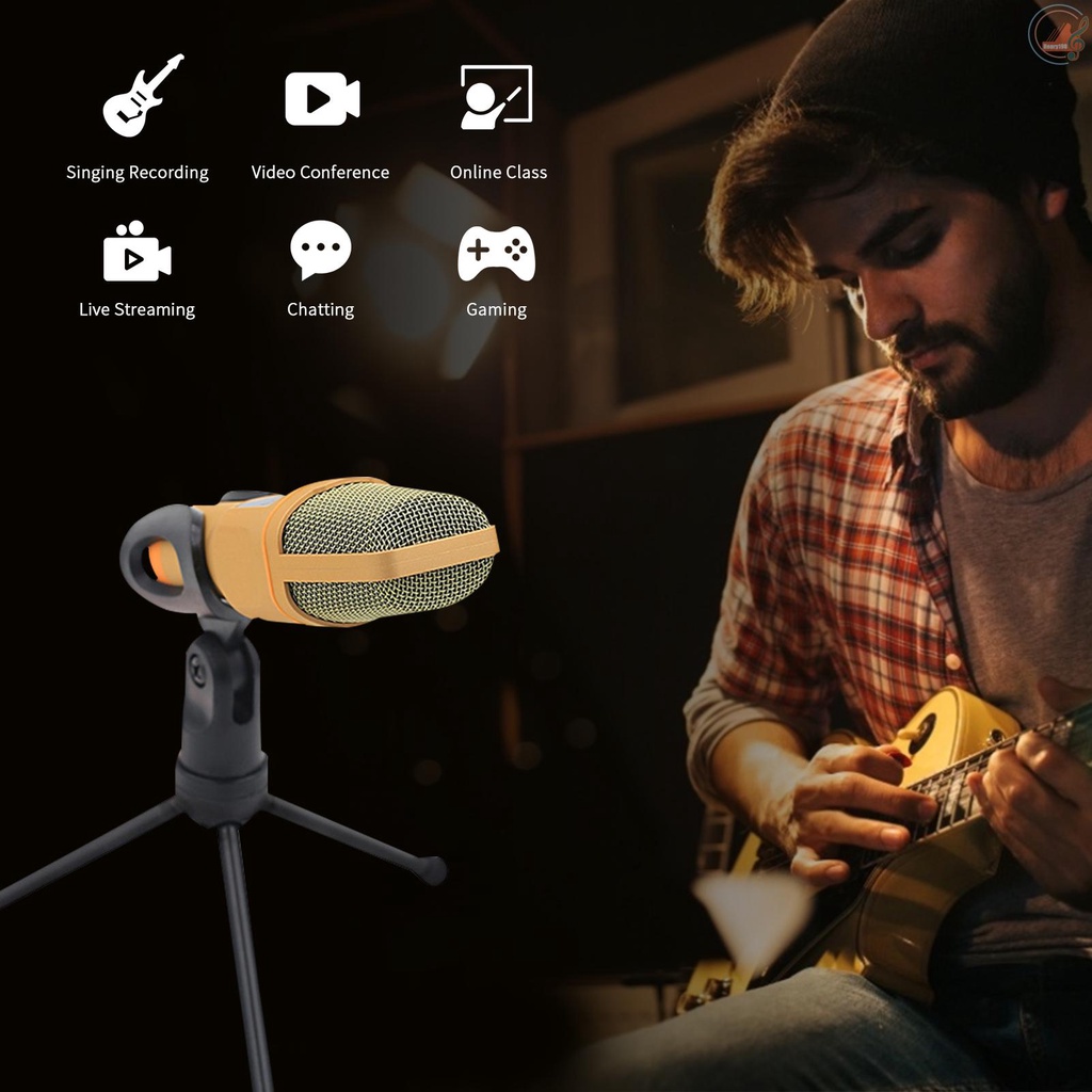 ✍H H✔Micro thu âm giắc cắm 3.5mm kèm giá đỡ ba chân cho máy tính để bàn/Laptop | BigBuy360 - bigbuy360.vn