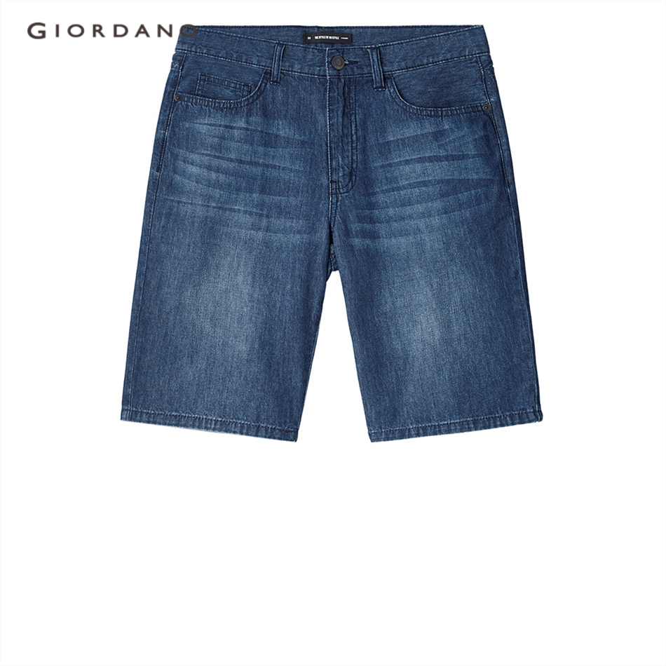 GIORDANO MEN Cotton Mid Rise Denim Shorts 13101011