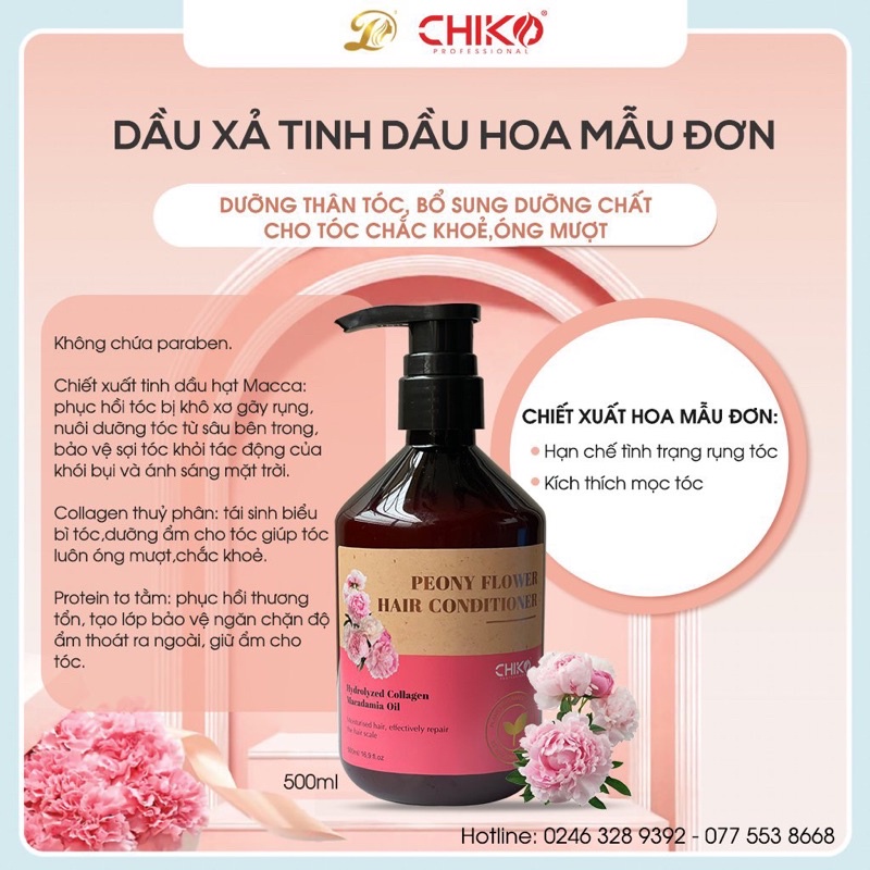 Bộ 3 Gội Xả Dược Liệc Chiko giải pháp cho tóc rụng, khô xơ