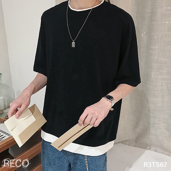 Áo thun, phông nam nữ Hàn Quốc cao cấp dáng rộng tay lỡ T-Shirt Loose R3TS67 Unisex