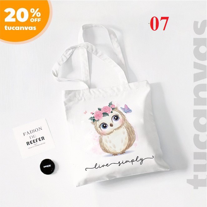 [Nhận in theo yêu cầu] 20 mẫu hot Túi tote vải bố đựng đồ canvas có khóa kéo