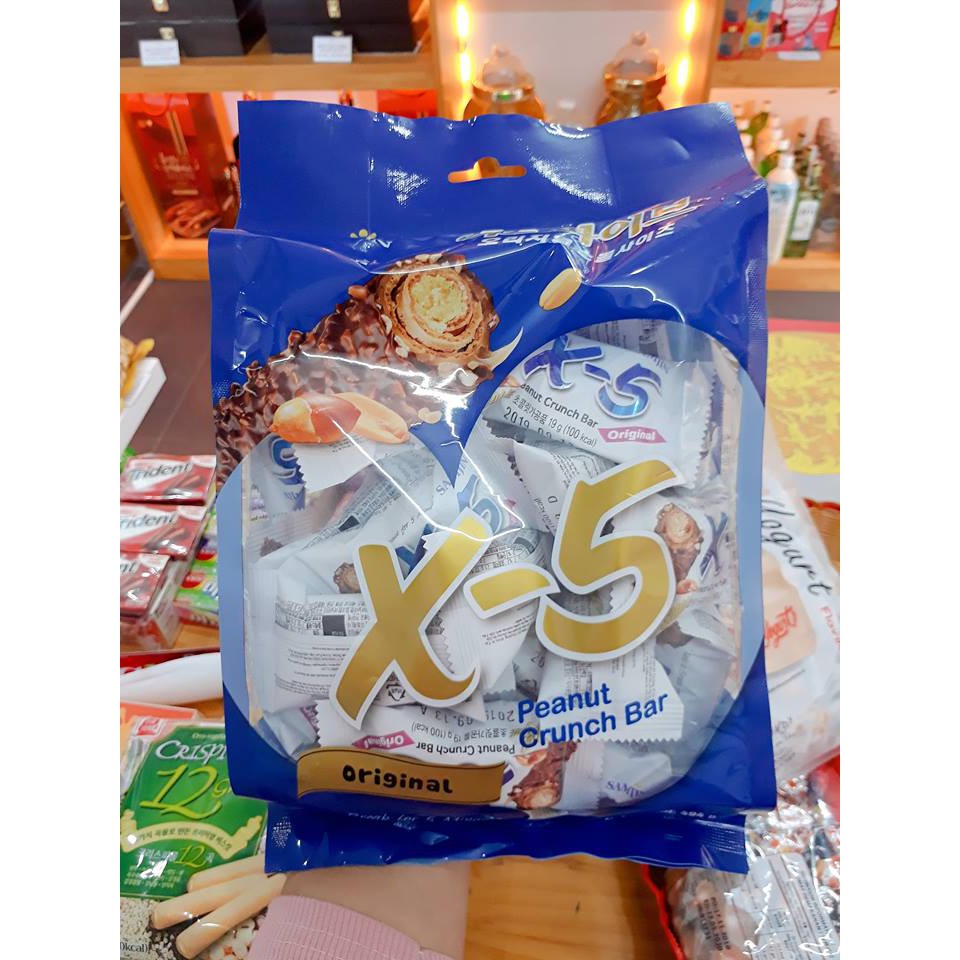 BÁNH SOCOLA ĐẬU PHỘNG X-5 SAMJIN HÀN QUỐC VỊ CHUỐI - TRUYỀN THỐNG 494G