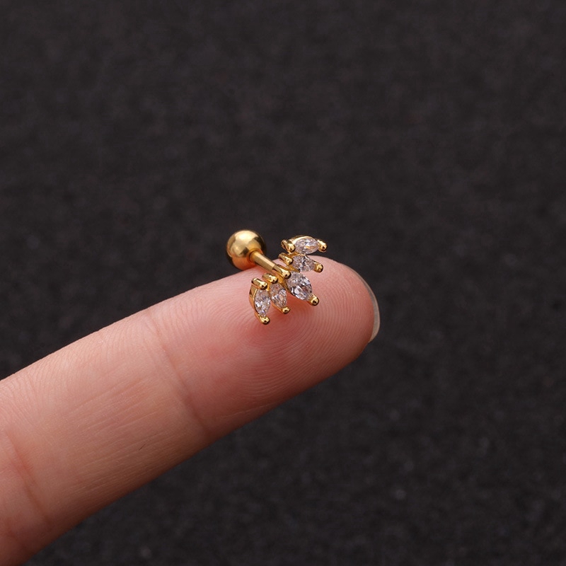 1 Khuyên Tai Đính Đá Thời Trang 1.2x6mm