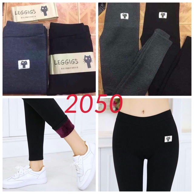 Quần legging mèo lót lông 