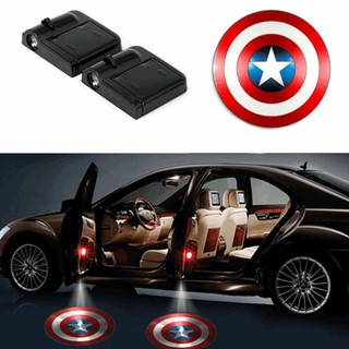 Set 2 đèn led không dây logo hình Captain America cho xe hơi