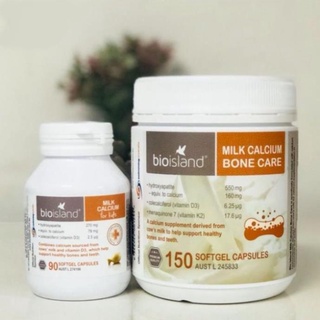 Canxi Bone Care Bioisland 150v viên uống Canxi sữa cho người lớn, Canxi hữu cơ - Úc mẫu mới 2023