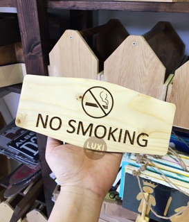 Bảng gỗ decor No smoking(20x9cm)