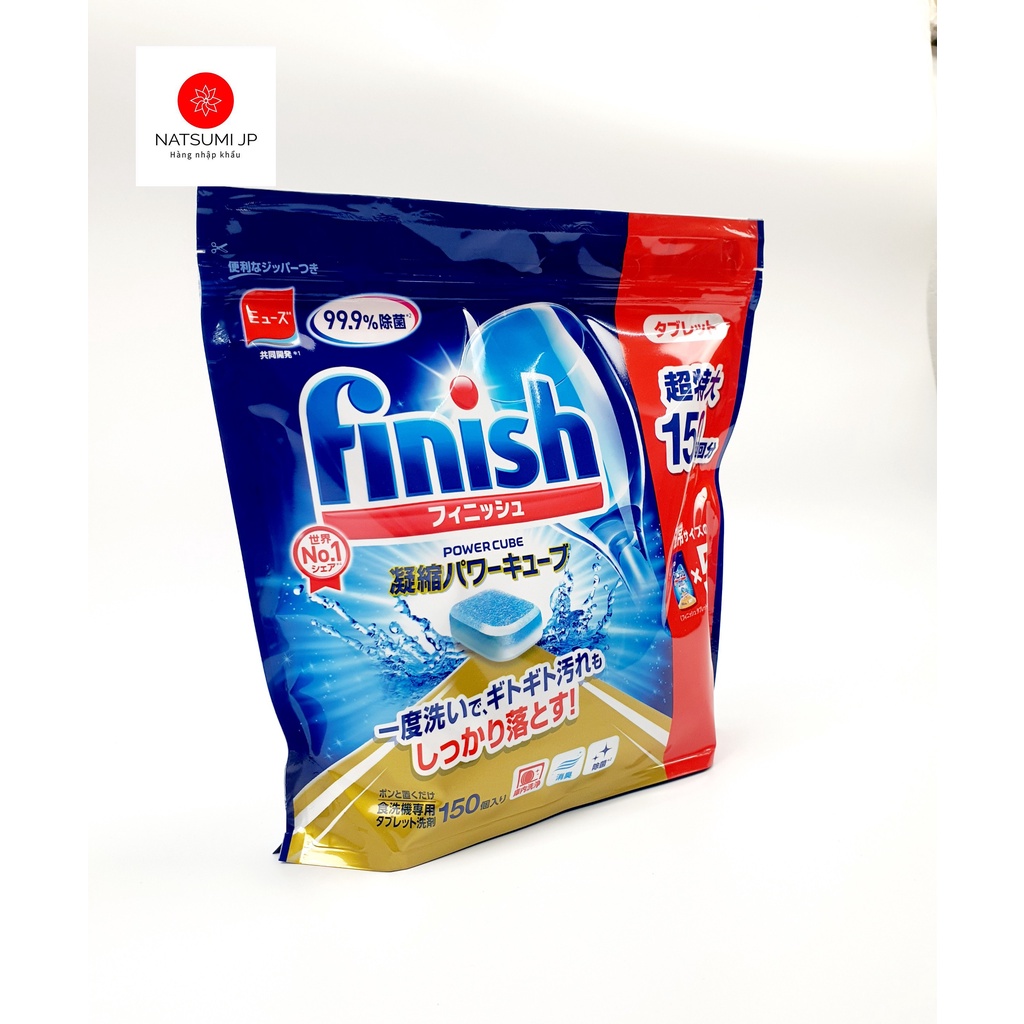 Viên rửa chén bát Finish Power Cube Nhật Bản  dành cho máy rửa bát