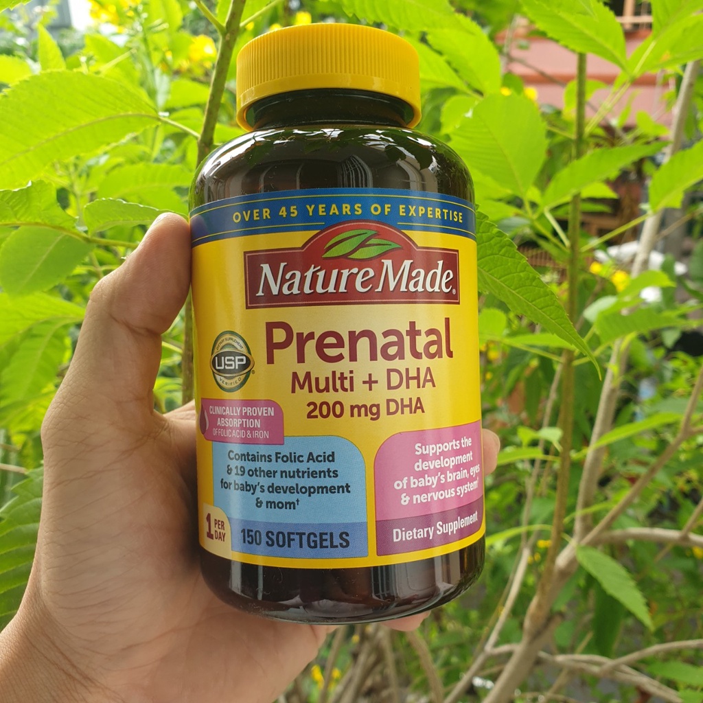 Viên Uống BÀ BẦU Nature Made Prenatal Multi +DHA 150 Viên [Date thumbnail