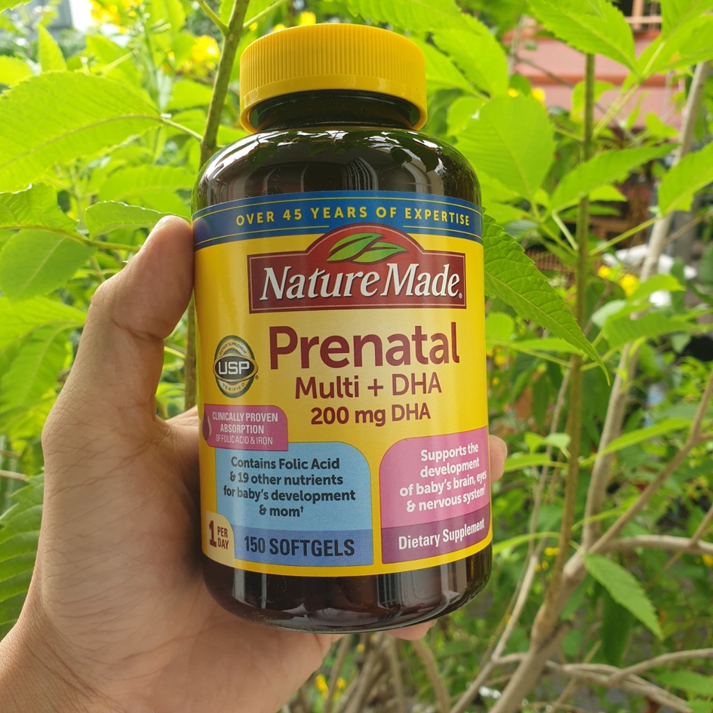 Viên Uống BÀ BẦU Nature Made – Prenatal Multi +DHA 150 Viên [Date Mới]