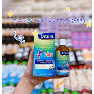 (Air/bill ) Canxi & Vitamin D3 Ostelin dạng nước cho bé, 90ml - Kids Milk Calcium & Vitamin D3 Liquid