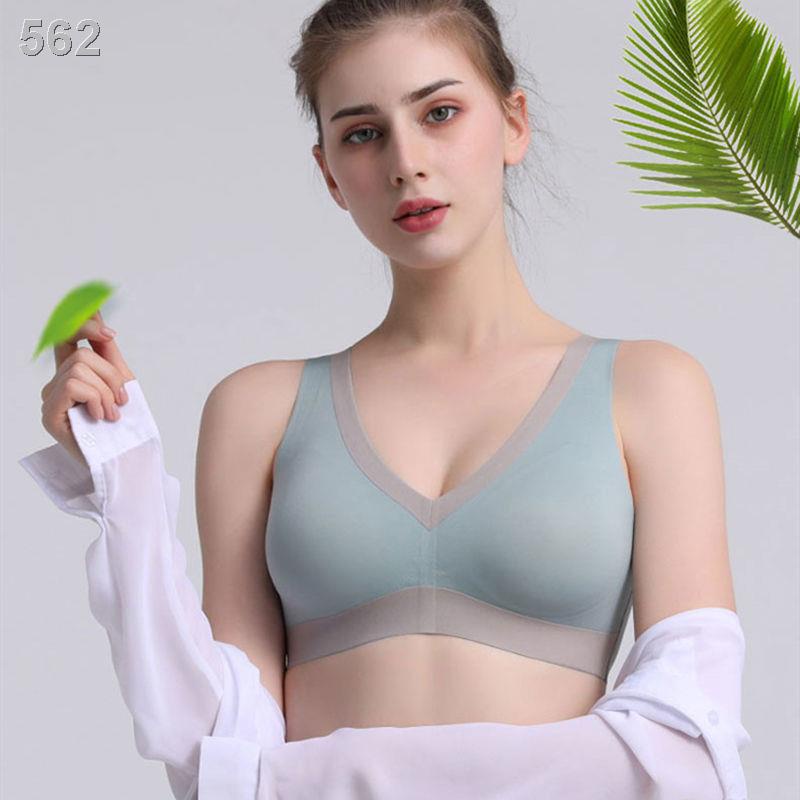 Áo Lót Cao Su Thiên Nhiên Thái Lan Liền Mạch Cổ V Thun Chống Sưng Lưng Nữ Đẹp Không Vòng Thép Ngực Cho Bé Gá
