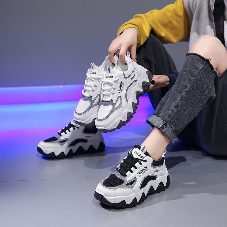giày thể thao nữ đế độn tăng chiều cao Sneaker phản quang hàng nhập cao cấp siêu hót
