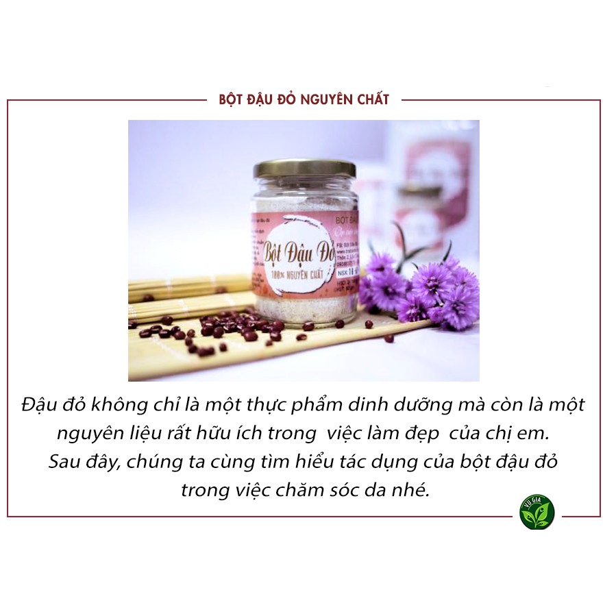 Bột Đậu Đỏ Nguyên Chất 100g + Mật Ong Hoa Cà Phê Nguyên Chất 100g - Vũ Gia + Tặng Bộ Đắp Mặt