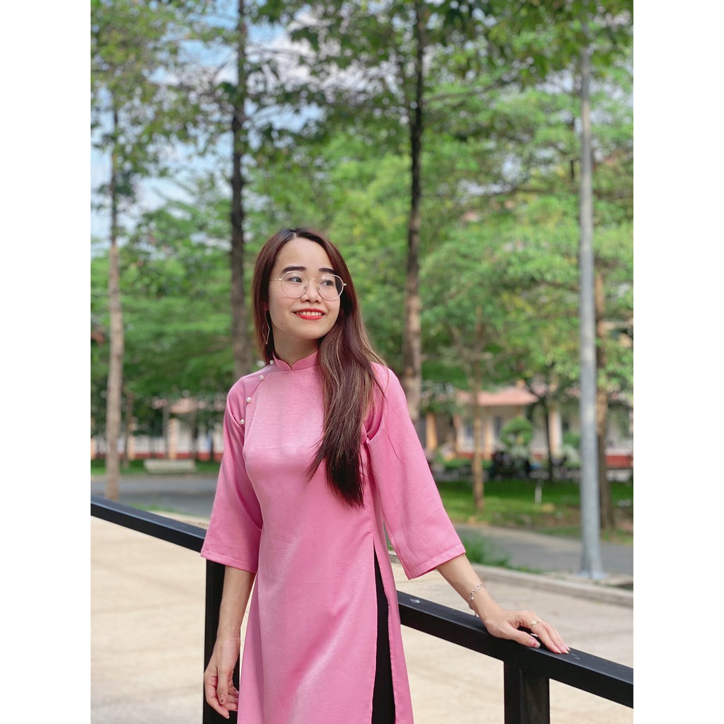 ÁO DÀI DÁNG XƯA LỤA TẰM HỒNG PHẤN ⚡HÀNG THIẾT KẾ⚡Trẻ trung,Sang trọng,thoải mái/Mẫu mới năm 2021