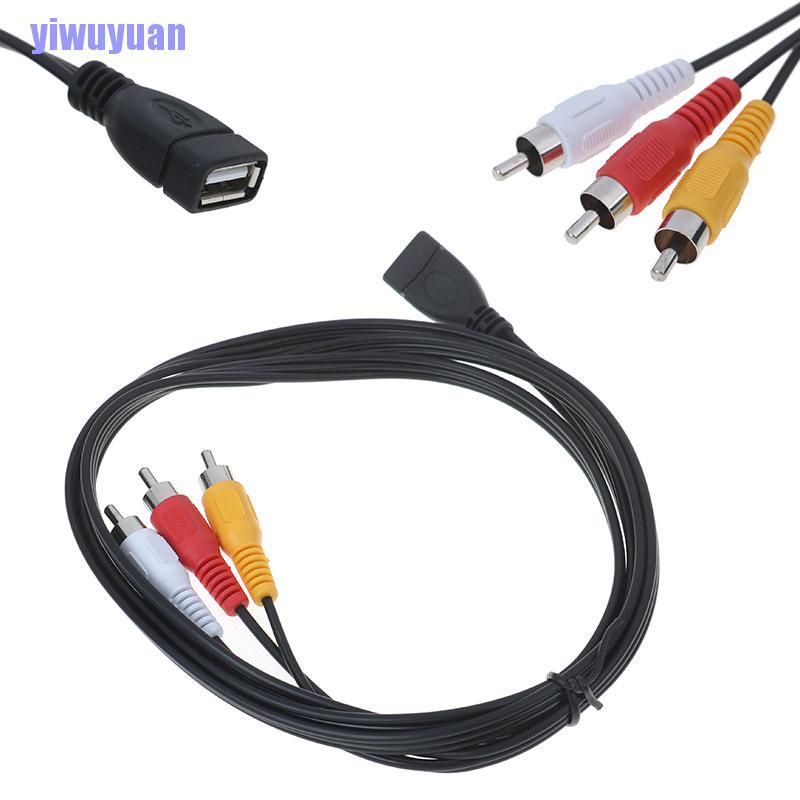 Dây Cáp Chuyển Đổi 5feet / 1.5m Usb 2.0 Female Sang 3 Rca Male Video A / V Cho Máy Quay Phim | BigBuy360 - bigbuy360.vn