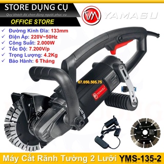 Máy cắt rãnh tường 2 lưỡi yamasu yms-135-2 | máy cắt tường 2 lưỡi chuyên nghiệp yms-135